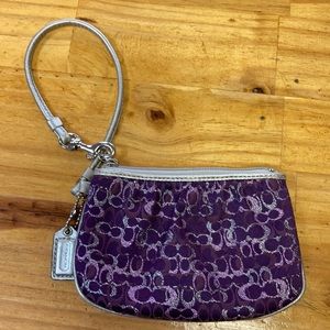 Purple Coach Wristlet